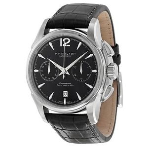 Hamilton H32606735 Mens Black Dial Analog Automatic Watch with Leather Strap