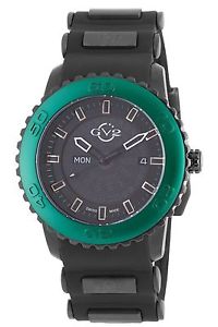GV2 by Gevril Men's 9705 Aurora Luminous Green Auminum Bezel  Silicone Watch
