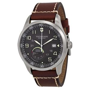 Victorinox 241575 Mens Black Dial Analog Automatic Watch with Leather Strap