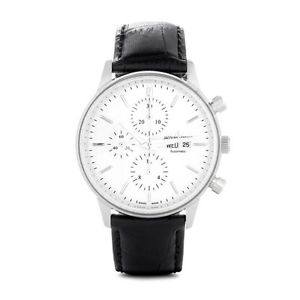 Jacques Lemans N-208A Mens White Dial Analog Automatic Watch with Leather Strap