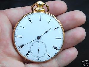 18K Y/GOLD THOMAS WASTON RARE 13 JEWELS HIGH GRADE KW/KS MOVEMENT POCKET WATCH