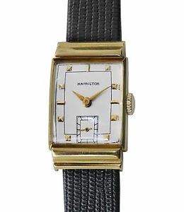 Vintage 1940's HAMILTON 18k Yellow Gold Fancy Case Antique Men's Watch
