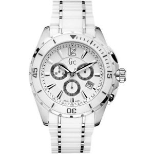 Guess G76001G1 Mens White Dial Quartz Watch with Ceramic Strap