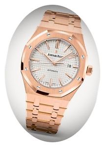 UNWORN ~ Audemars Piguet Royal Oak Rose Gold,Rose Gold Bracelet Silver Dial-41mm