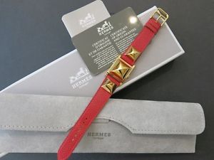 Authentic Vintage HERMES watch Medor from 1993 in Red