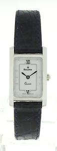 BH827 Bulova Bulova Women's Watch in 18k Solid White Gold New Italy Italian Rect