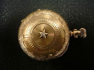 Amazing Antique 1888 Elgin Solid Gold 14K & Diamond Pocket Watch. Retail-$8,500