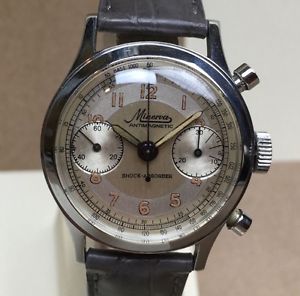 Vintage Minerva Chronograph Stainless Steel Cal. 20ch