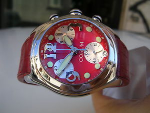 CRONOGRAFO CORUM BUBBLE OVERSIZE 396.150.20 QUADRANTE ROSSO OROLOGIO UOMO