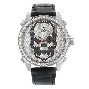 Jacob & Co. Bracelet Noir Cinq Fuseau Horaire Tête de mort Cadran 5,00 ct