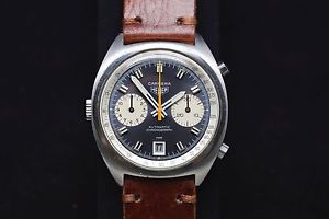 Heuer - Carrera 1153N, Automatic Chronograph cal.12, Blue Dial - Vintage, Superb