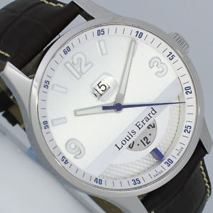 LOUIS ERARD DUAL TIME 1931 GMT 44mm NEU AUTOMATIK UHR Ref. 82224AA01