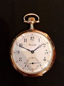 c. 1907 Howard (Boston) 12S 14K Gold Open Face Pocket Watch *RARE* RUNNING