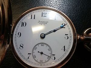 14k Solid Gold 18s Waltham Full Hunting Pocket Watch 15j, 52mm,  118gr