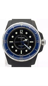 Chanel J12 Marine Black and Blue Rubber Watch- Men's
