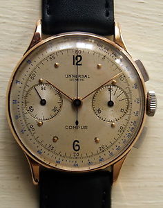 Cronografo vintage Universal Genève Compur mechanical Chronograph JUST SERVICED