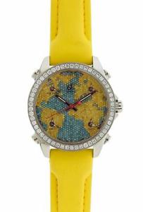 Jacob & Co Five Time Zones JCM47YB World is Yours Yellow & Blue Diamonds Watch
