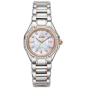 Citizen EW2096-57D Womens Mop Dial Watch with Stainless Steel Strap