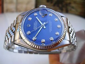 ROLEX DATEJUST 16014 DEL 1983 ACC & ORO BIANCO 18KT QUADRANTE BRILLANTI OROLOGIO