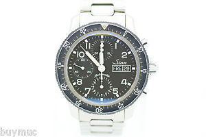 BUYMUC TOP SINN 103 ST SA CHRONOGRAPH AUTOMATIK  UHR IN STAHL BOX PAPIERE   40MM
