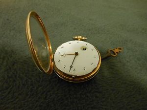 ANTIQUE- 18K GOLD "VERGE FUSEE" A PARIS- 1809 KEYWIND 18S POCKET WATCH 105 grams