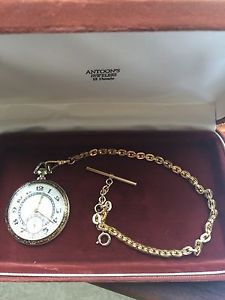 WITTNAUER & CO. 14KT GOLD POCKET WATCH W/GOLD CHAIN