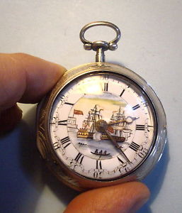Early Fusee, Painted Dial, Repousee Case Just Serviced