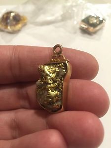 Vintage Gold Nugget & Quartz Watch Fob from Nome Alaska Pre-1900 Rare