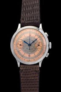 VINTAGE MINT EBERHARD & CO PRE EXTRA-FORT TWO-TONE CHRONOGRAPH VALJOUX 65
