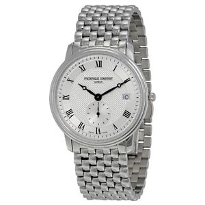 Frederique Constant FC-245M4S6B Mens Silver Dial Analog Quartz Watch