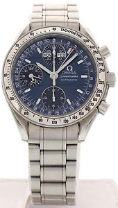 Hombres Omega Speedmaster Triple Fecha Automático Acero Inoxidable