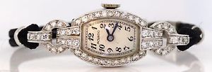 VINTAGE MOVADO PLATINUM HAND-WINDING WATCH W/ 0.50 CTW DIAMONDS! 13.1 GRAMS #H31