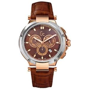 Guess X66002G4S Mens Brown Dial Watch with Leather Strap