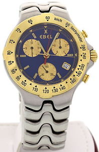 Homme Deux Tons Ebel Sportwave Bleu Chronographe E6251641