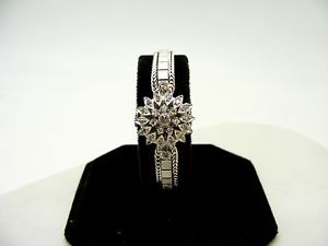 Vintage Sellita 17 Jewels 14K white Gold Diamond Watch