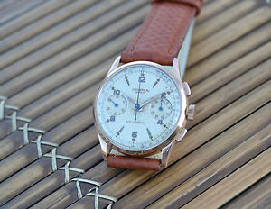 men's UNIVERSAL GENEVE UNI-COMPAX CHRONOGRAPH 18k SOLID ROSE GOLD watch