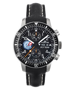 FORTIS PC-7 team edition chrono auto Day/Date watch leather strap 638.10.91 L01