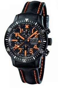 FORTIS B-42 MARS 500 CHRONO AUTO WR 200M  BLACK LEATHER STRAP 638.28.13 L.13