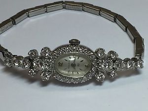 Vintage Bulova 23 Jewels 14K Gold W 2CT Diamonds VS-SI1 WindUp Watch (#3066YO)
