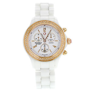 Michele Jetway Céramique MWW17B000008 & ton or rosé Montre Quartz Femme