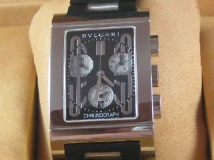 BVLGARI BVLGARI Rettangolo, Kautschuk/Stahlband Chronograph Analog Datum  NEU