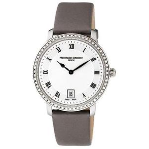 FREDERIQUE CONSTANT SLIM LINE DAMEN 37MM GRAU STOFF ARMBAND UHR FC-220M4SD36