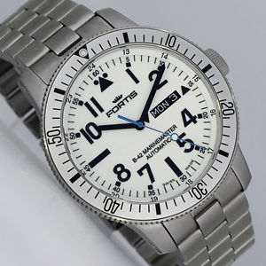 FORTIS B-42 MARINE MASTER WITHE DAY/DATE 42mm AUTOMATIK UHR Ref. 647.11.42 M NEU