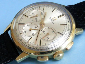 RARO CRONOGRAFO OMEGA 3 CONTATORI ORO MASSICCIO 18K MOV.OMEGA CAL 321 SPLENDIDO