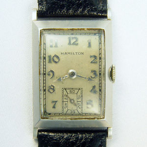 HAMILTON RUTLEDGE PLATINUM SCARCE 1930'S ERA MEN'S WRIST WATCH