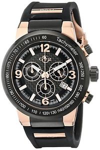 GV2 by Gevril Men's 8200 Novara Chronograph Date Luminous Gold IP Silicone Watch