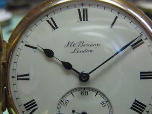 18ct. GIALLO ORO J W Benson Orologio da tascha