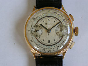 MINERVA-CRONO-ANNI 30-CASSA A CERNIERA IN ORO ROSA 18 KT(0,750)-RUOTA A COLONNE