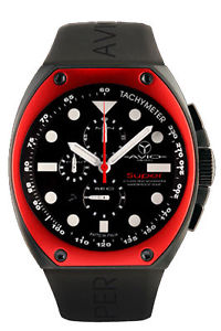Avio Milano Men's AVI SA BK 2001 Super Chrono Red Interchangeable Bezel Watch