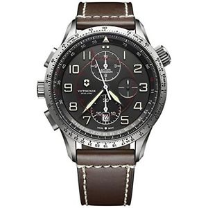 Victorinox 241710 Mens Black Dial Analog Automatic Watch with Leather Strap